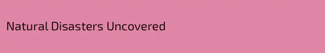 Natural Disasters Uncovered